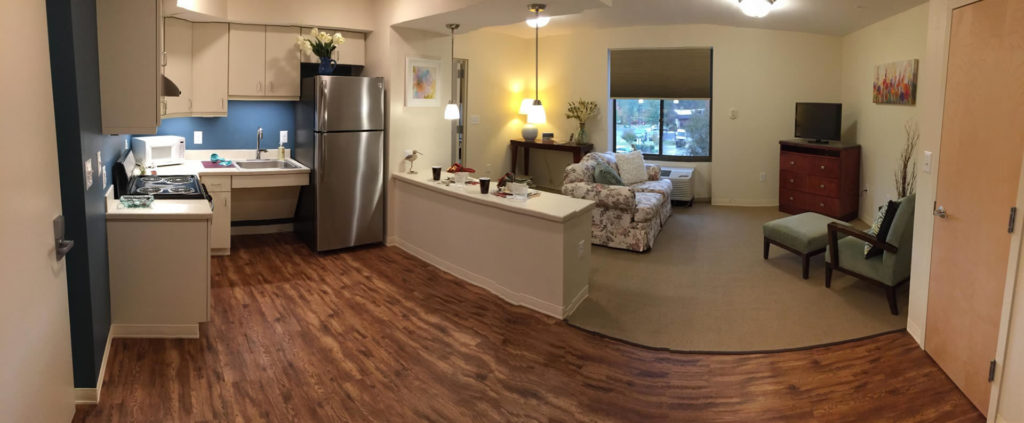 Wide Angle view of an apartment at Cedar Lane Senior Living Community
